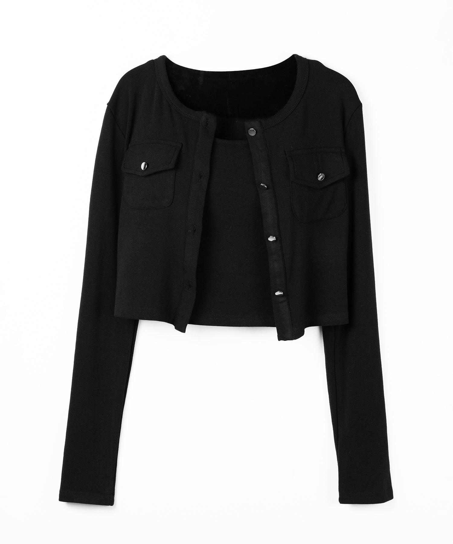 【 ２点セット 】アウトポケットカーディガン ＋ キャミソールセット ／ ( 2piece set ) out pocket cardigan + camisole SET