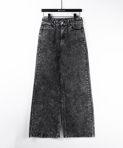【 セットアップ着用可能 】ヴィンテージケミカルブリーチストレートワイドデニム ／ vintage chemical bleach straight wide denim