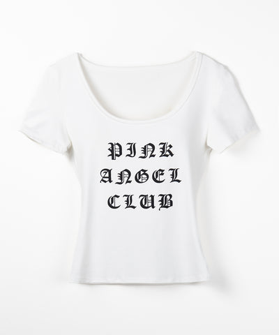 【 PINK ANGEL CLUB 】グランジロゴスリムフィットＴシャツ ／ PINK ANGEL CLUB grunge logo slim fit T-shirts