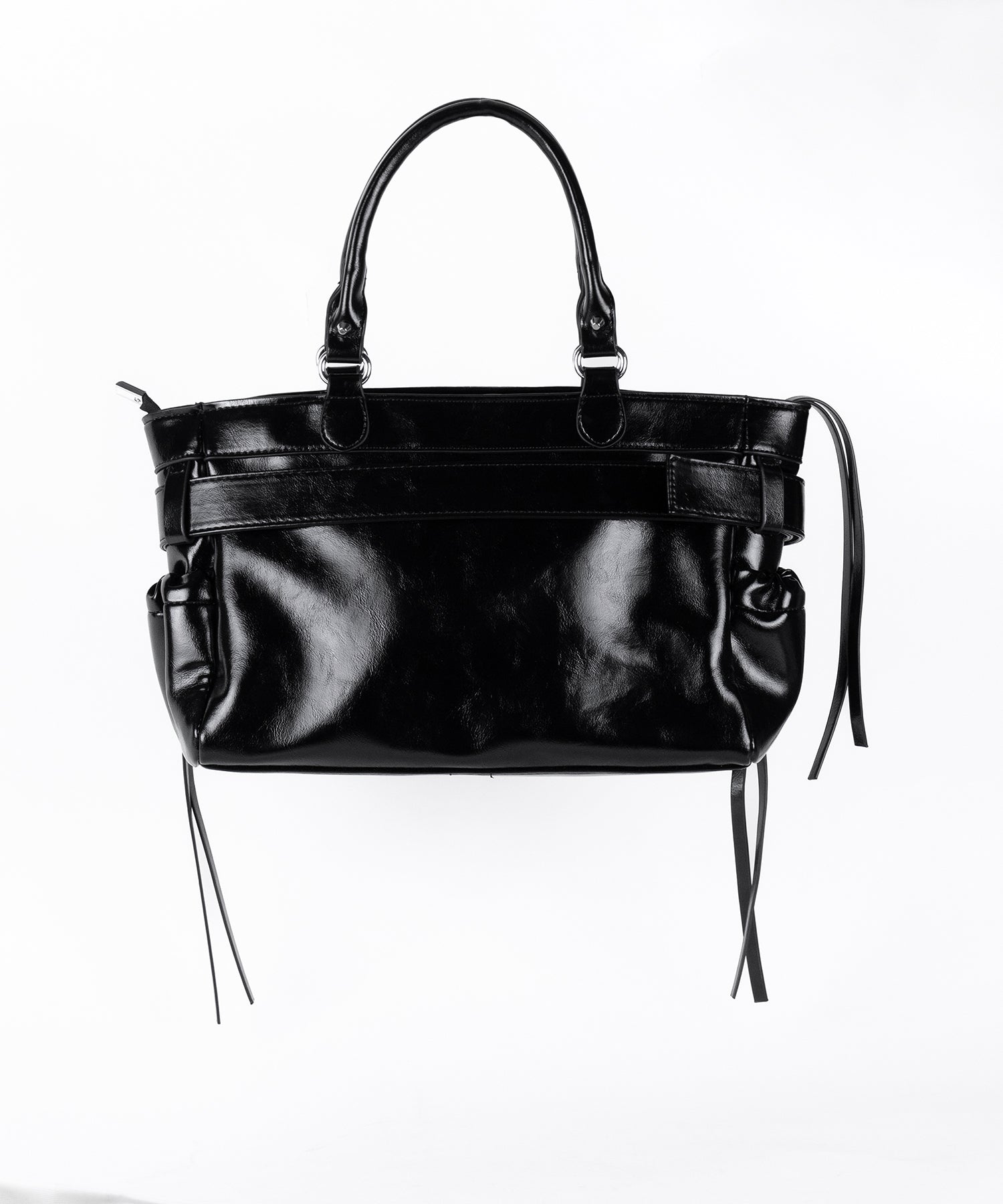 【ショルダーにできる2WAY】 ベルテッドダブルジップポケットショルダーバッグ／ belted double zip pocket shoulder bag