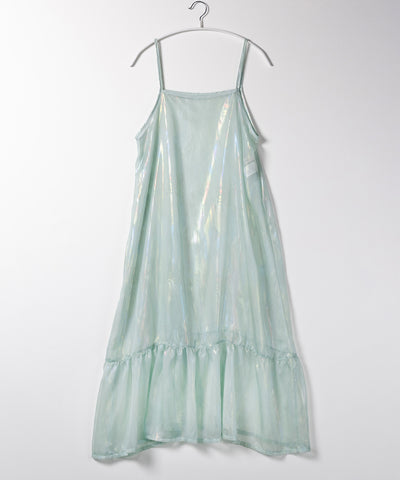 オーロラグロスオーガンジーギャザーフレアキャミワンピース ／ Aurora gloss organdygather flare cami onepiece