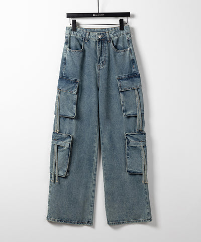 ４ポケットストラップヴィンテージルーズカーゴデニム ／ 4 pocket strap vintage loose cargo denim