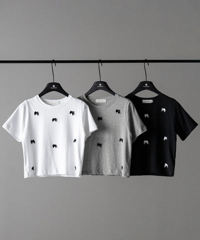 【 ４color 】ミニリボンバレエコアクロップドＴ ／ mini ribbon ballet core cropped Tee