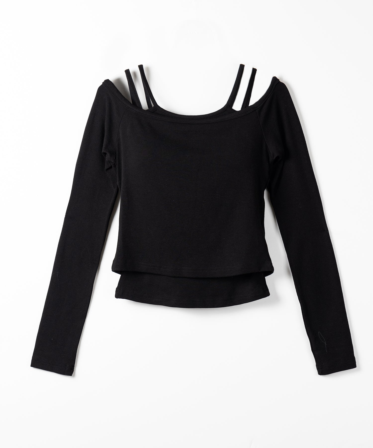 【 ２color 】レイヤードダブルストラップオフショルトップス ／ layerd double strap off shoulder tops
