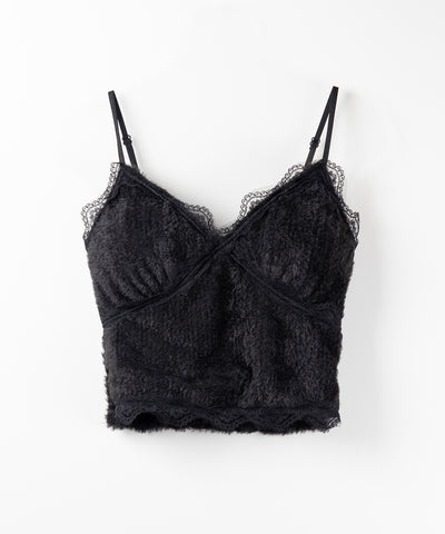 【 カップ付き 】シャギーファーショートビスチェキャミソール ／ shaggy fur short bustier camisole