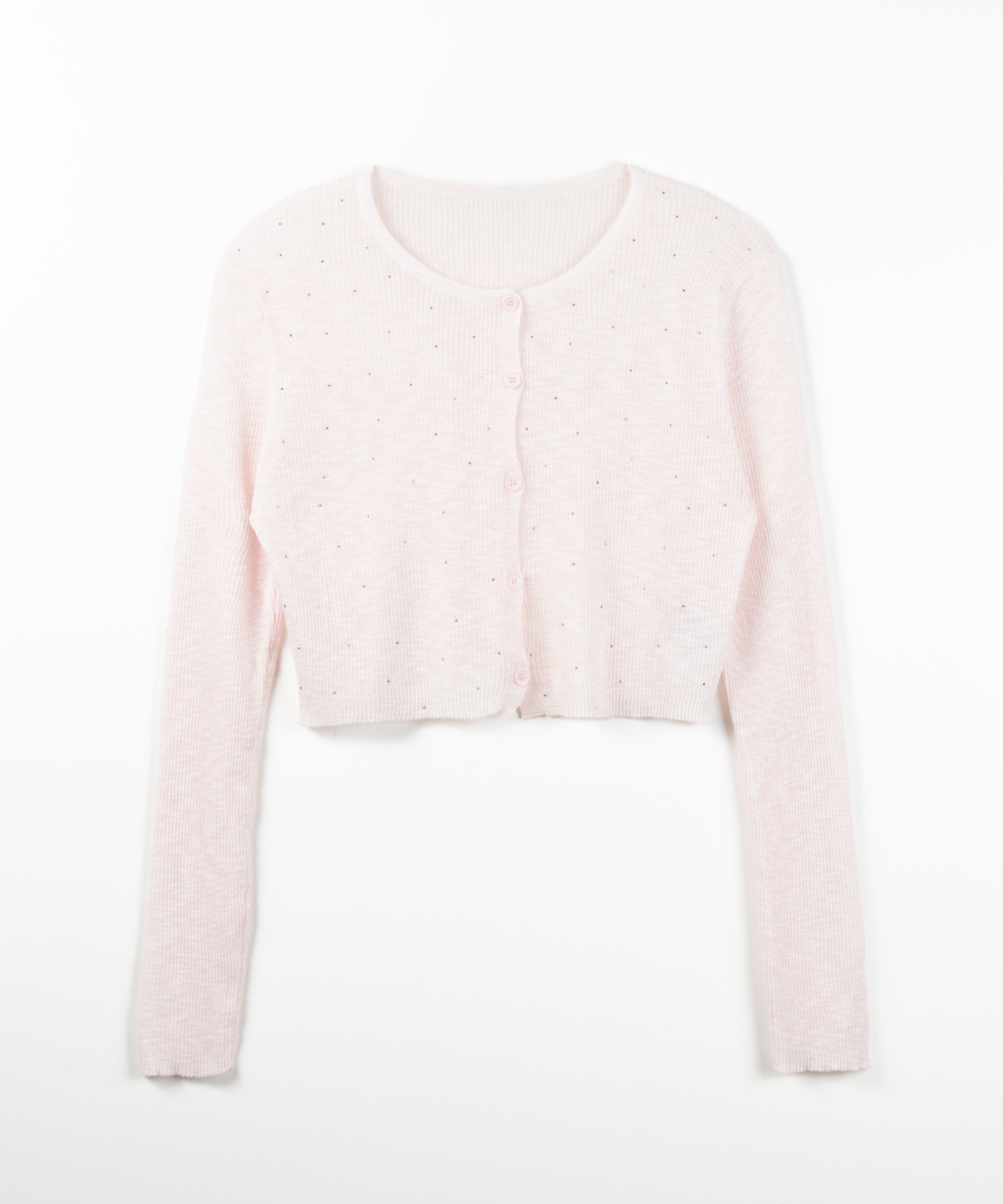 ラインストーンシアーニットカーディガン ／ Rhine stone sheer knit