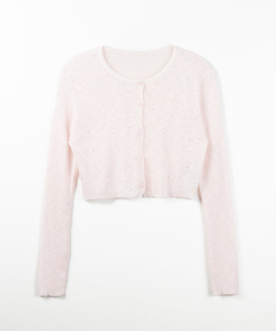ラインストーンシアーニットカーディガン ／ Rhine stone sheer knit cardigan