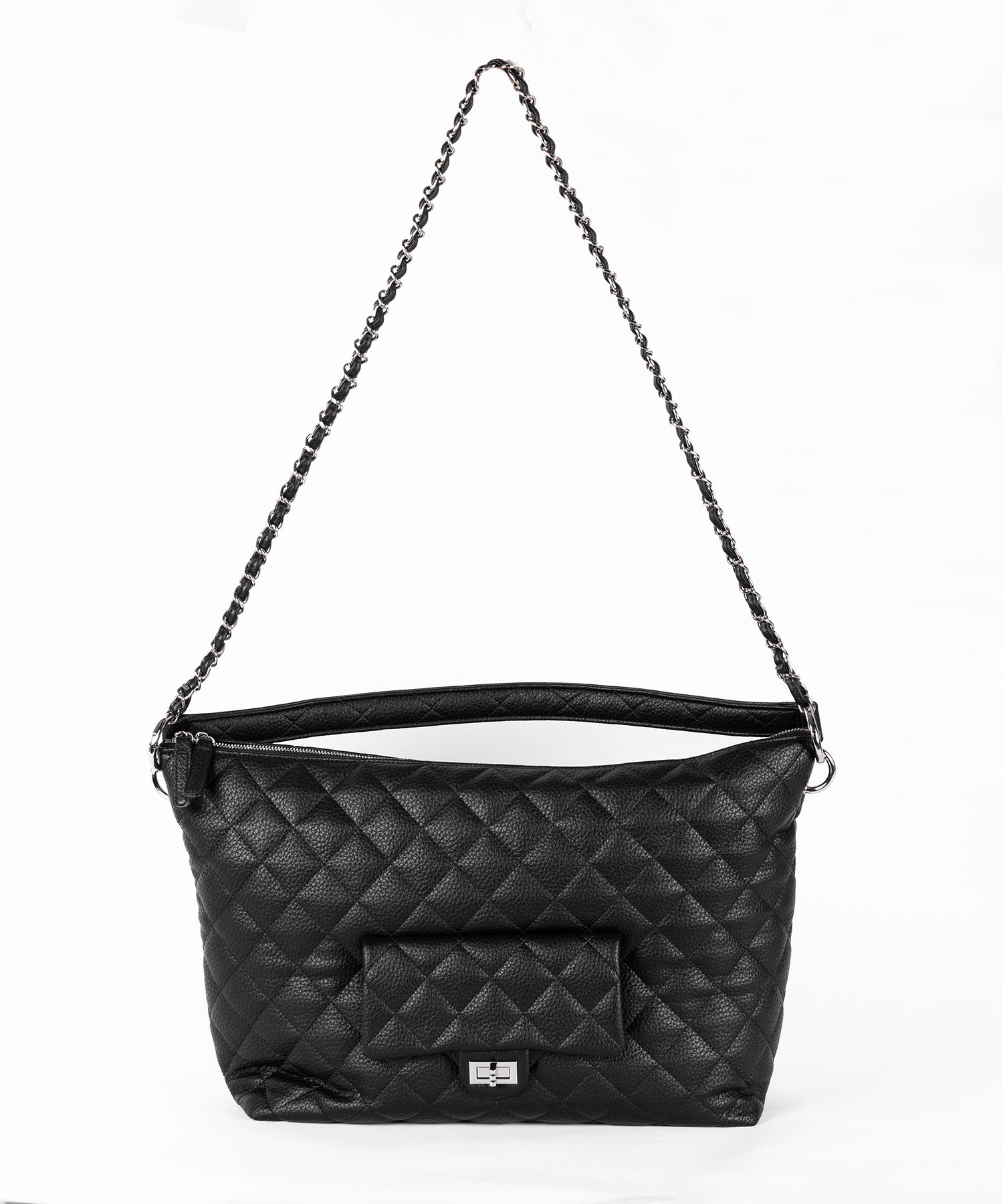 【 ショルダーストラップ付き２WAY 】キルティングスクエアトートショルダーバッグ / quilted square tote shoulder bag