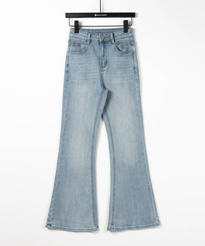 【４size 】美脚ハイウエストストレッチフレアデニム ／ slim leg High waist stretch flare denim