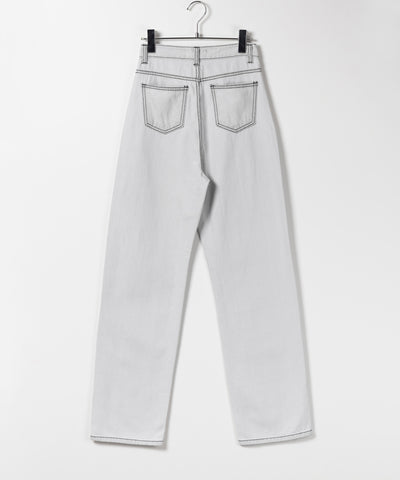 【 ２color ／ ３size 】ハイウエストウォッシングロングデニムパンツ