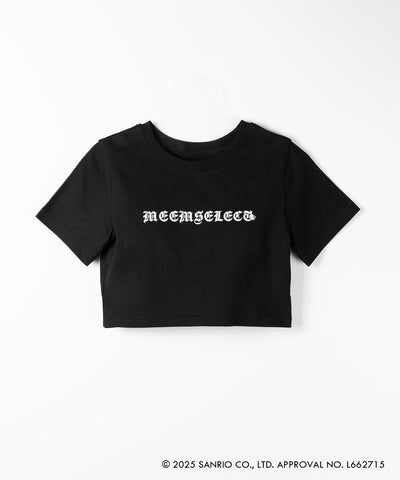 【 HELLO KITTY × me+em select 】ハローキティグランジロゴショートちびTシャツ ／ Hello Kitty grunge logo short chibi T-shirt 【 セットアップ着用可能 】