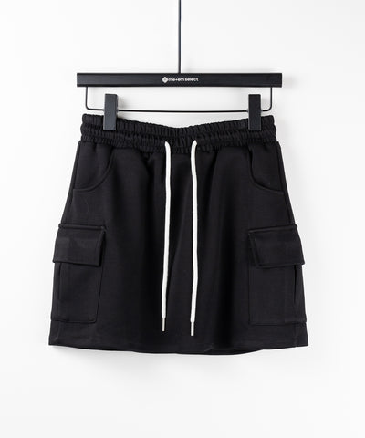 【 インナーパンツ裏地付 】ハイウエストスウェットミニスカート ／ high waist sweat mini skirt