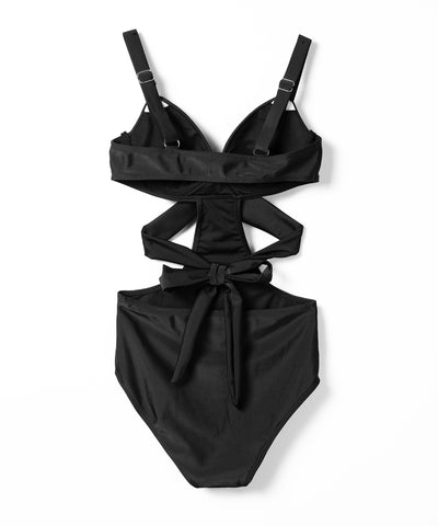 【 レディース水着 】クロスデザインカットアウトワンピース水着 ／ cross design cutout onepiece swimwear