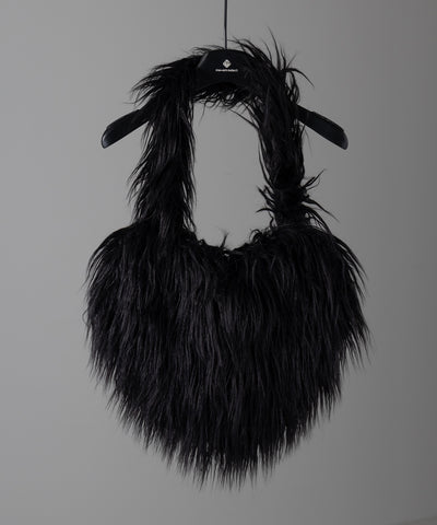 【 ４color 】シャギーファーハートショルダーバッグ ／ shaggy fur heart shoulder bag