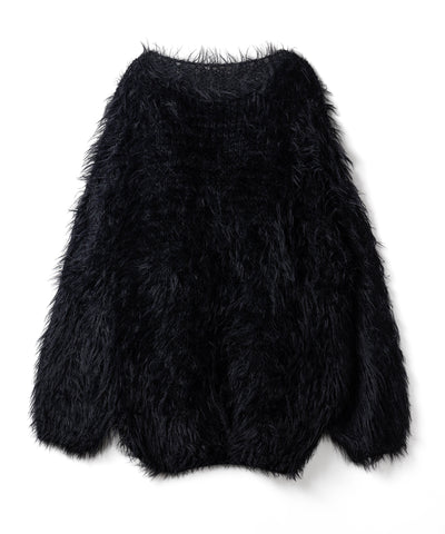【 ３color 】フラッフィーシャギーボリュームニットミニワンピース ／ fluffy shaggy volume knit mini onepiece