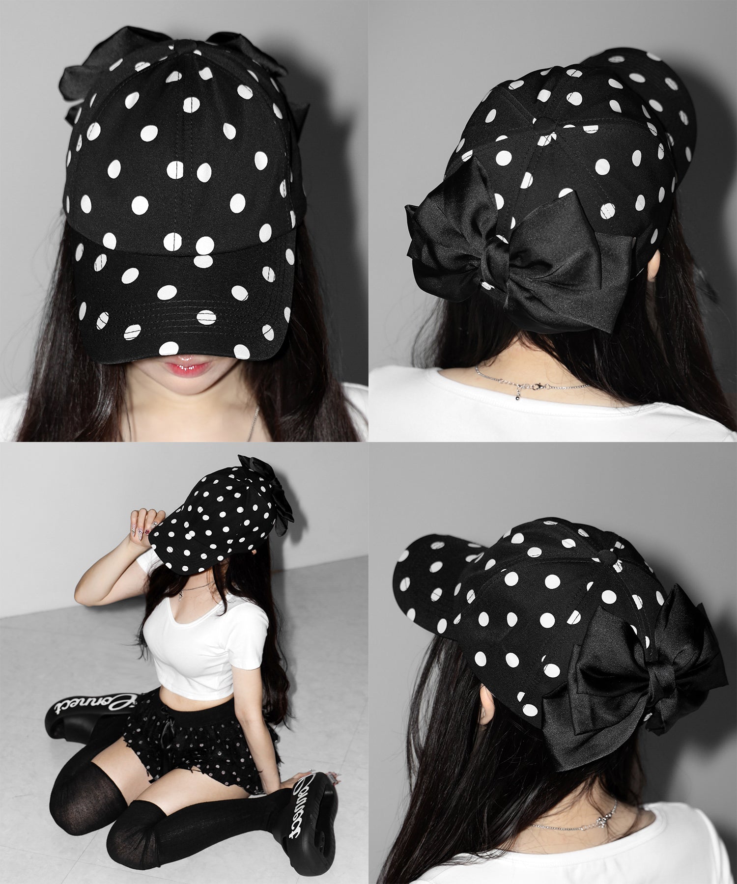 ドットバックリボンキャップ ／ DOT back ribbon CAP