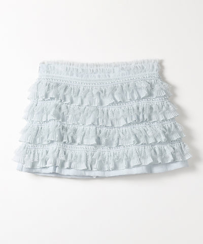 【  インパン裏地付 】フリルレースミニスカート ／ frill lace mini skirt