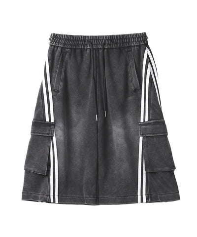 サイドラインヴィンテージワイドカーゴスウェットハーフパンツ / sideline vintage wide cargo sweat half pants