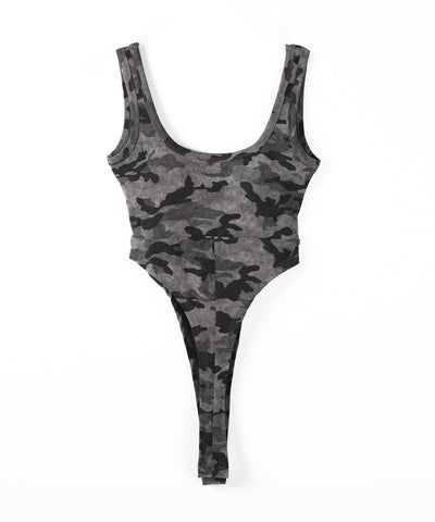 ヴィンテージカモフラボディスーツタンク／ Vintage camouflage bodysuit tank