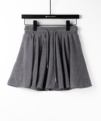 【 ３color ／インナーパンツ裏地付 】ハイウエストカットフレアミニスカート ／ High waist cut flare mini skirt