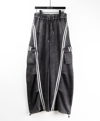 【 ２color ／裾絞り可能２WAY 】ピグメントヴィンテージサイドラインタックワイドスウェットパンツ ／ pigment vintage sideline tuck wide sweatpants
