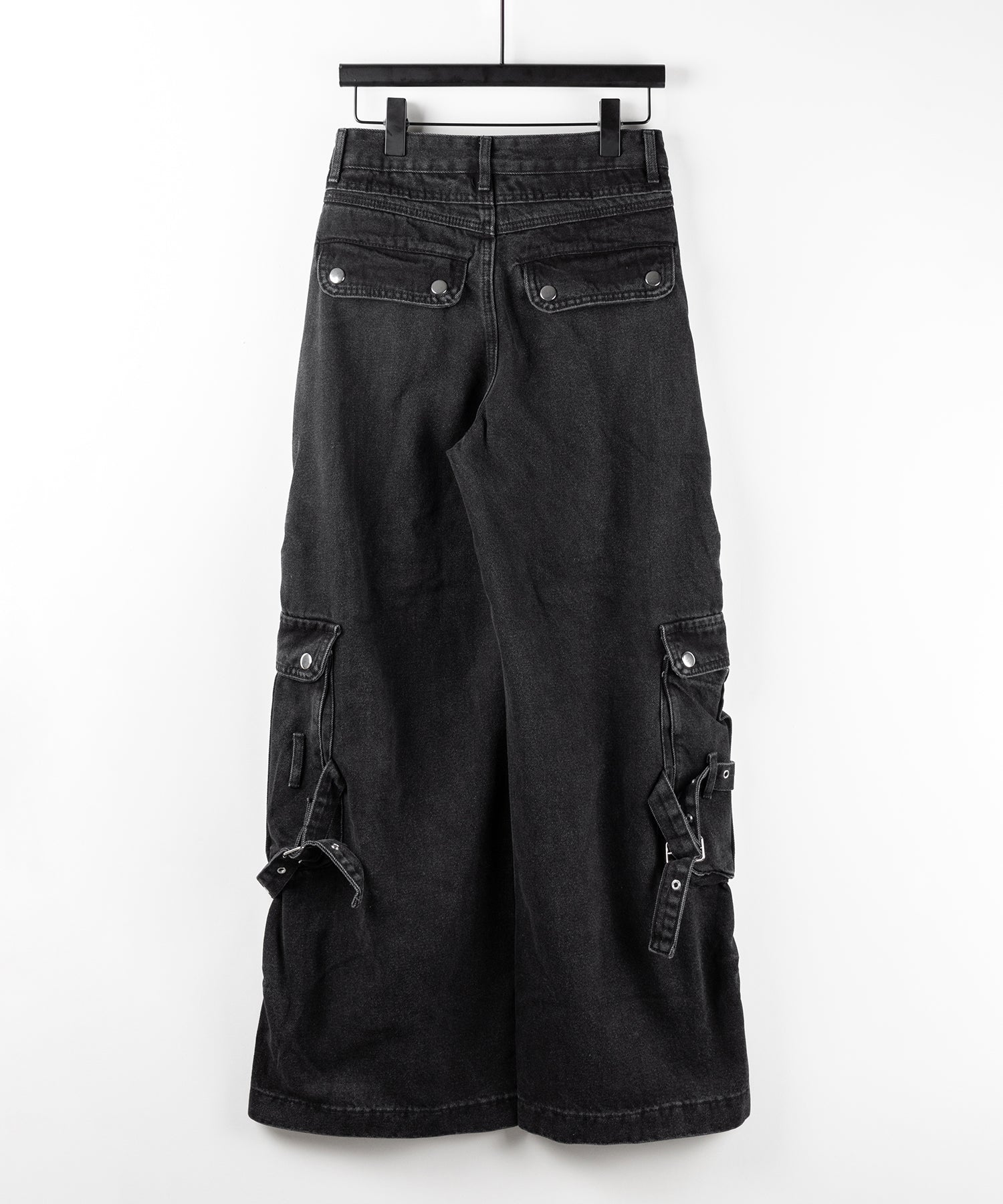 【 ４size 】カーゴプリーツブラックヴィンテージワイドデニム ／cargo pleated black vintage wide denim