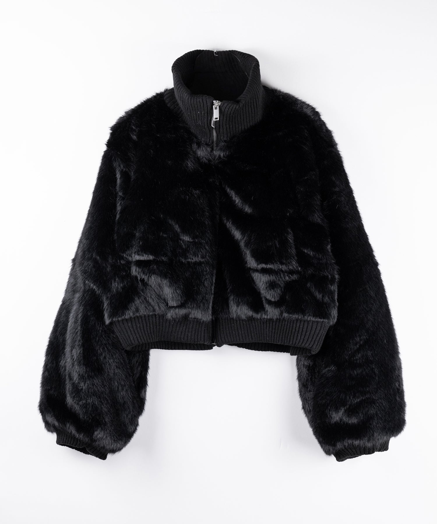 【 限定先行販売 】スタンドネックリブフェイクファーショートブルゾン ／ standneck lib fakefur short blouson