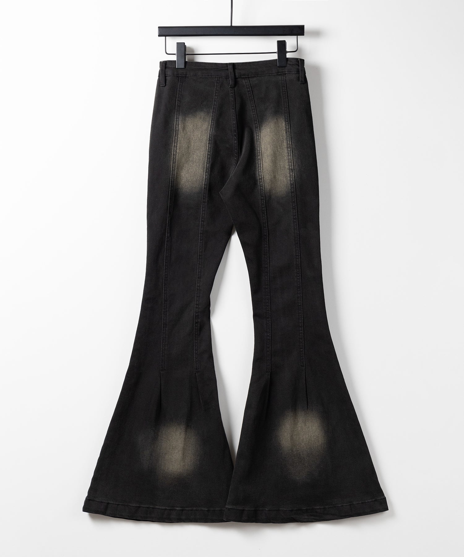 【４size 】ヴィンテージライクストレッチブラックフレアデニム ／ vintage like stretch black flare denim