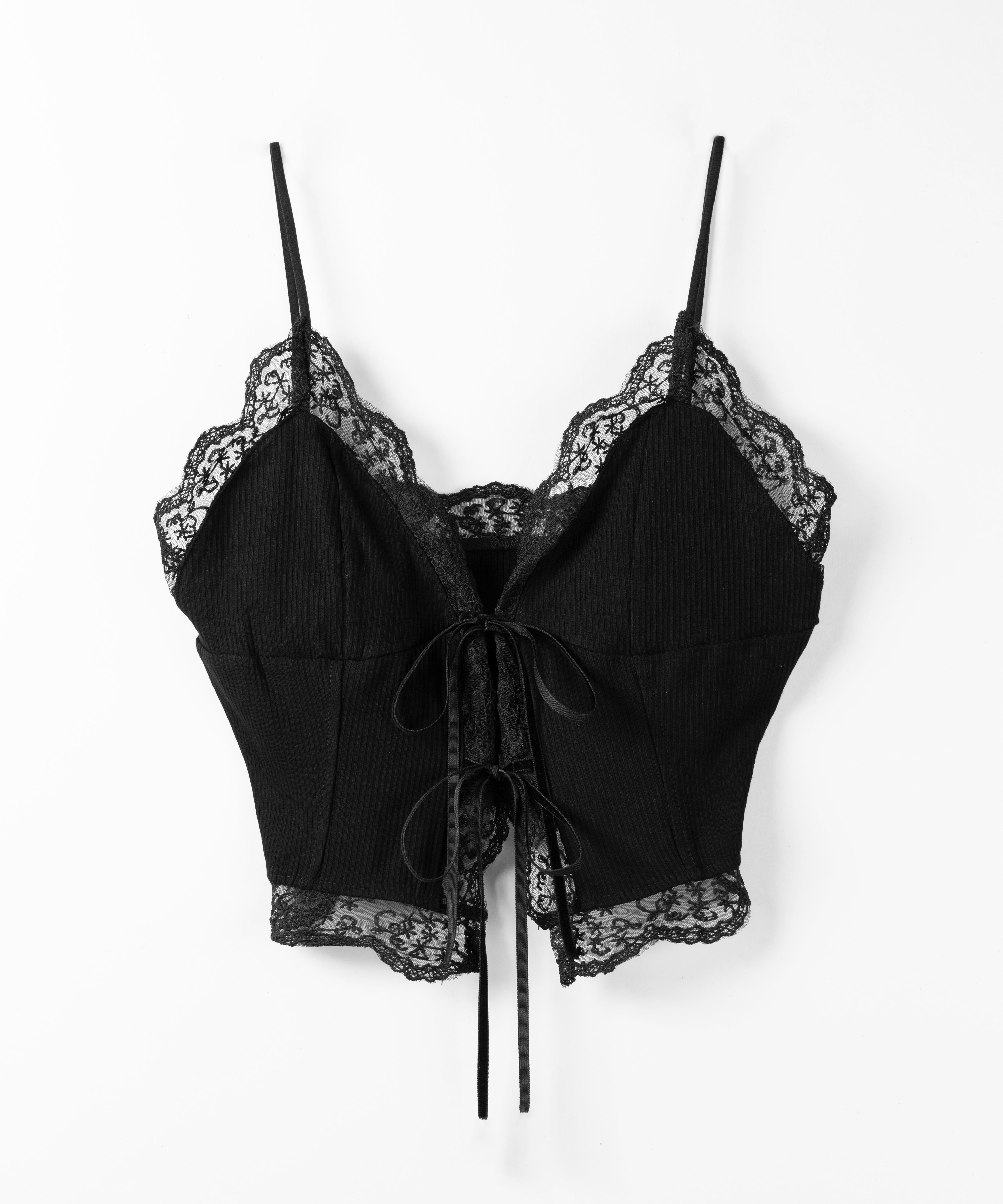 ダブルリボンレースレイヤードキャミソール ／ double ribbon lace layered camisole