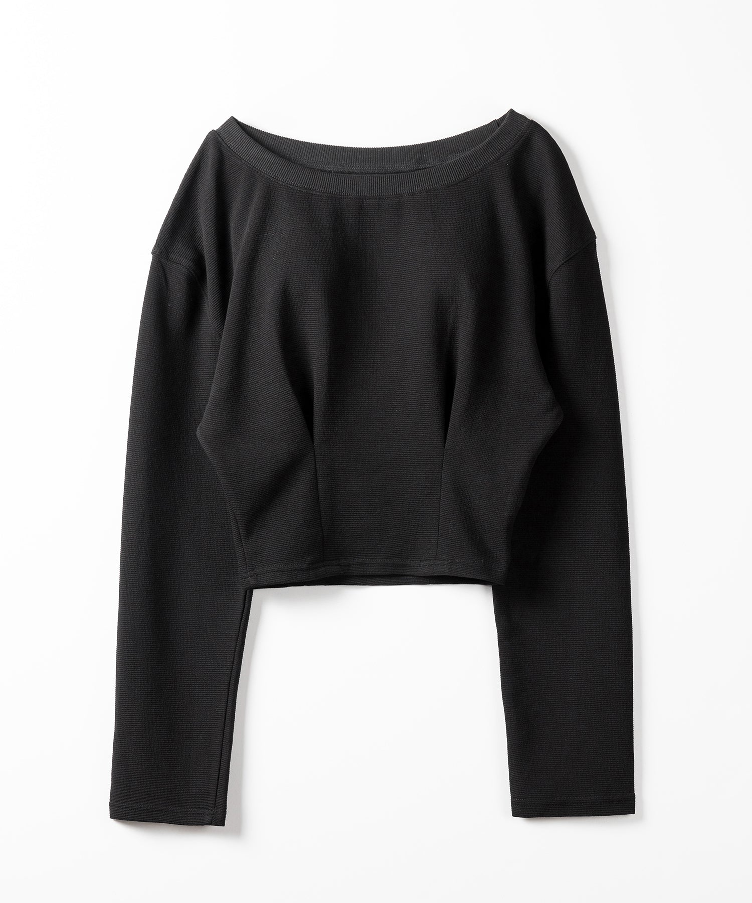 【 2color 】オフショルダーショートスウェットライクトップス ／ off shoulder short sweat like tops