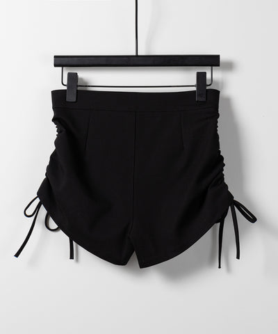 【 ３size 】サイドリボンシャーリングバイカーショートパンツ ／ side ribbon ruched biker shorts