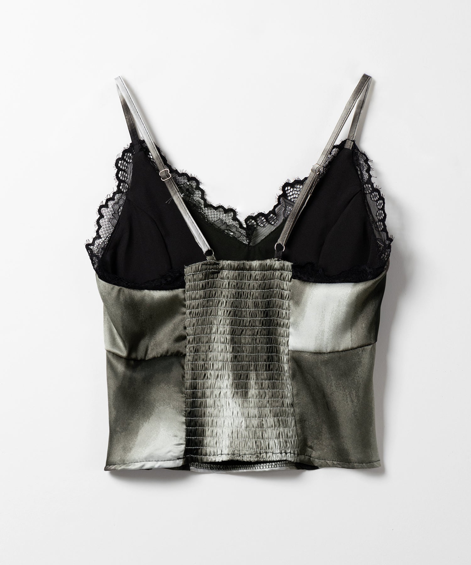 レースタイダイサテンランジェリーキャミソール ／ lace tie dye satin lingerie camisole
