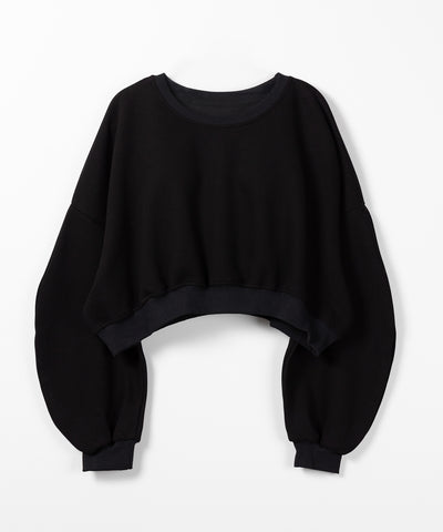 【 ３color 】ボリュームスリーブショート丈スウェット