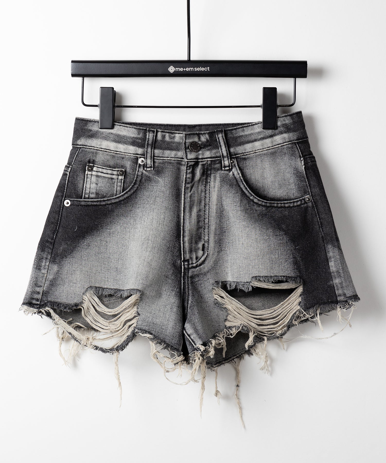 【 ２color 】クラッシュダメージブリーチデニムショートパンツ ／ crush damaged bleach denim short pants