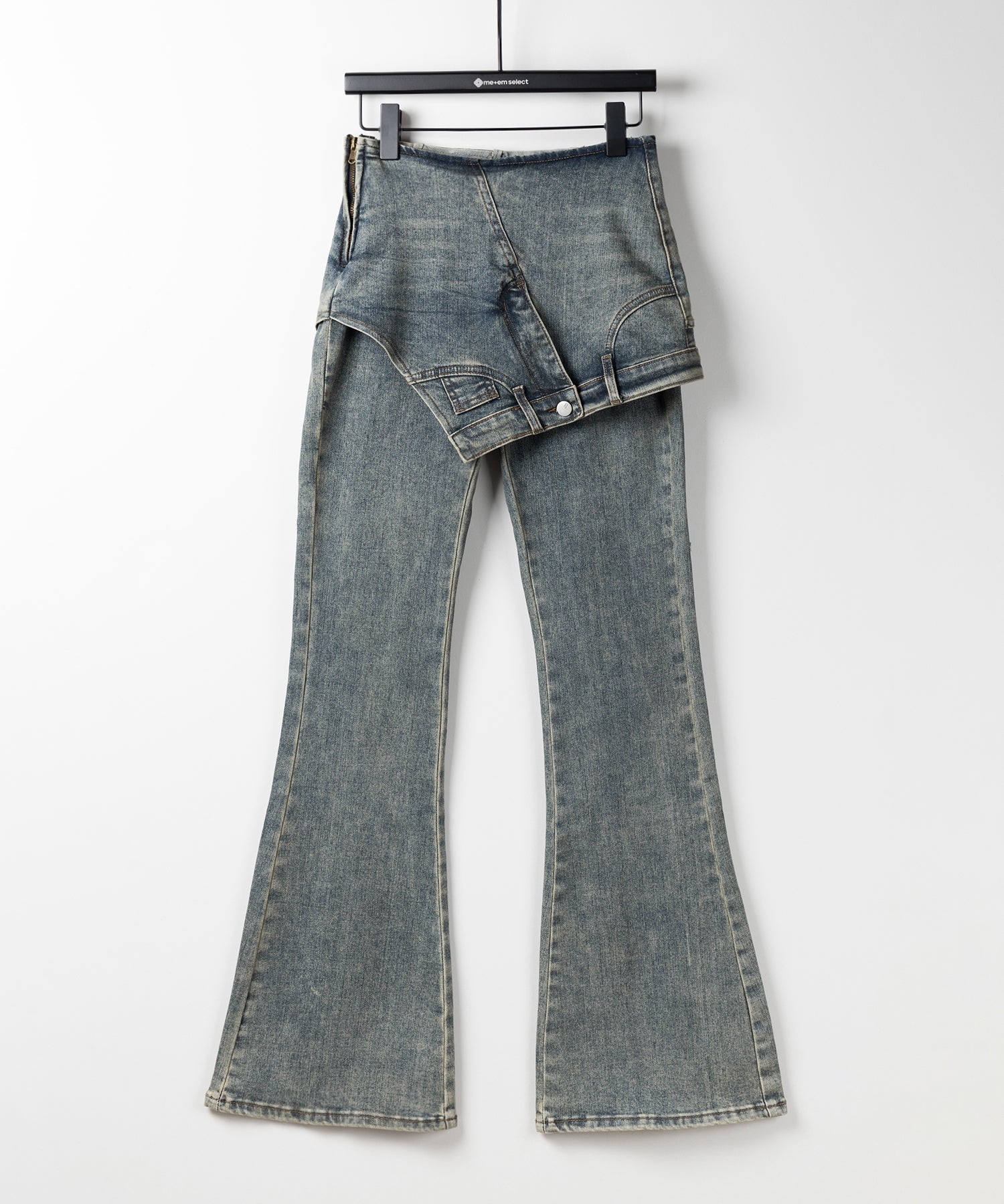 【 ２color ／ 4size 】レイヤードウエストヴィンテージフレアデニム ／layered waist vintage flare denim