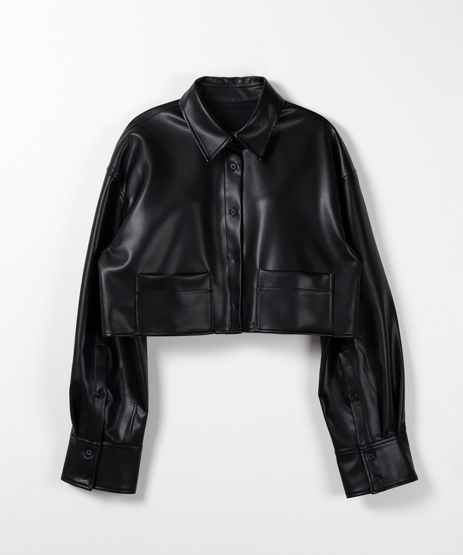 ZARA　ザラ　中綿　ショートジャケット　エコレザー　ボタン　ジップ　黒色　人気 中古・古着通販】ZARA (ザラ) ショート丈中綿エコレザー