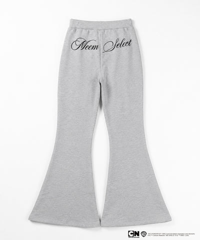 【THE POWERPUFF GIRLS】パワーパフガールズバックレタリングロゴスウェットフレアパンツ / back lettering logo sweat flare pants【 セットアップ着用可能 】