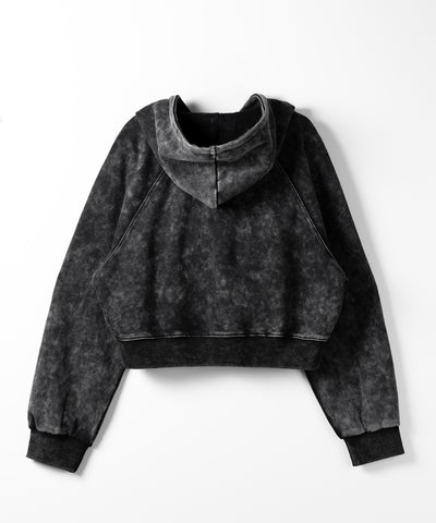【 ２color 】ピグメントヴィンテージショートジップパーカー ／ pigment vintage short zip hoodie