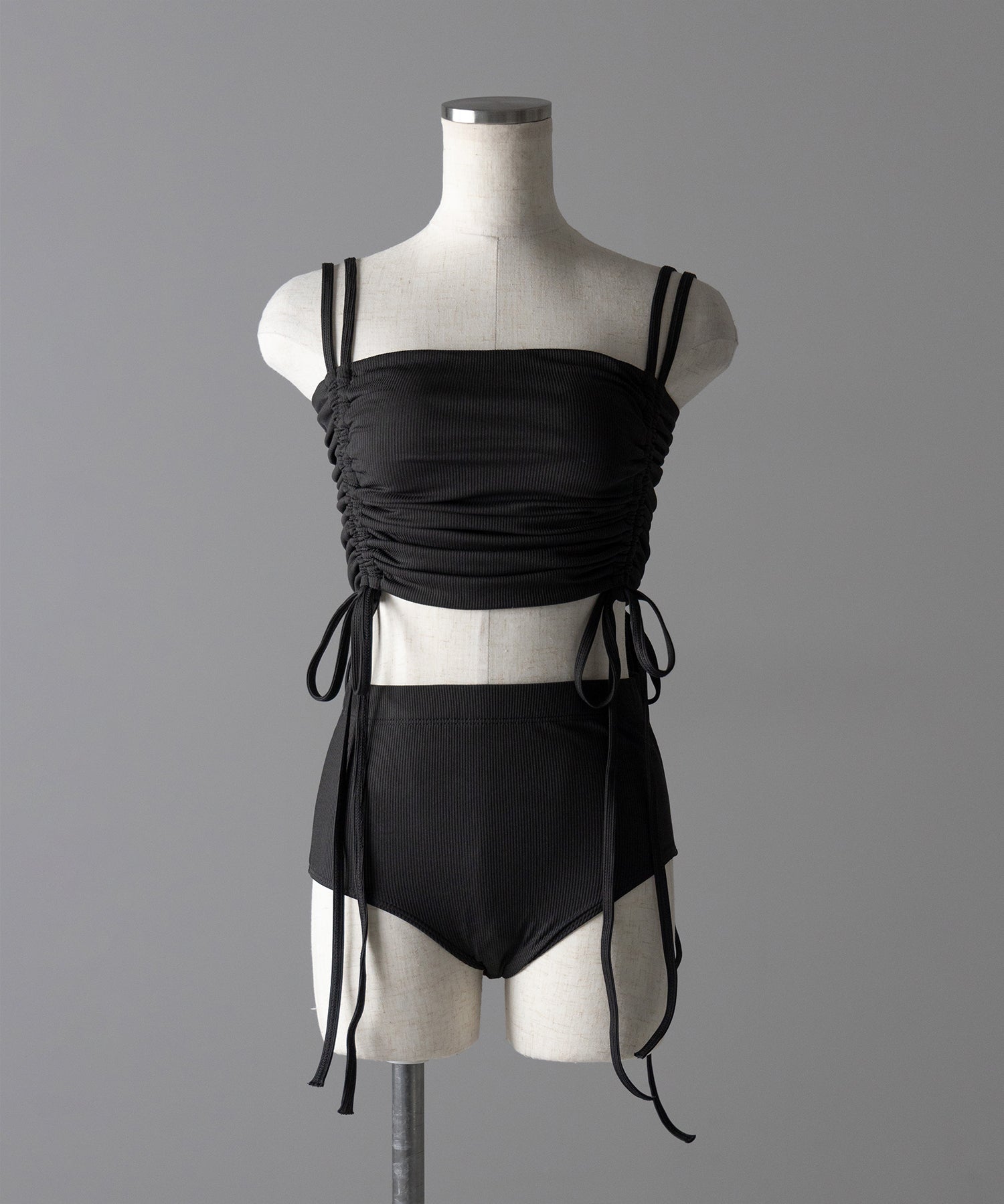 【 レディース水着／２点セット 】２WAY クロスストラップシャーリングリボンセパレートビキニ ／ cross strap shirring ribbon separate bikini
