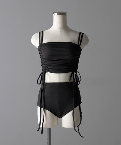 【 レディース水着／２点セット 】２WAY クロスストラップシャーリングリボンセパレートビキニ ／ cross strap shirring ribbon separate bikini