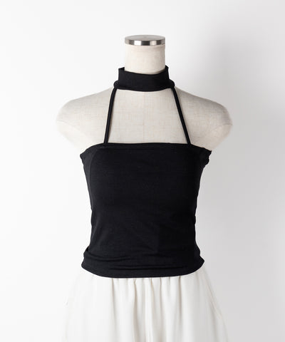 【 ３color ／ カップ付 】ダブルラインストラップチョーカーキャミソール ／ double line strap choker camisole