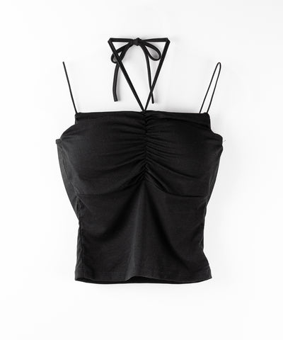 【 ２WAY 】クロスストラップリボンギャザースリムキャミソール ／ cross strap ribbon gather slim camisole