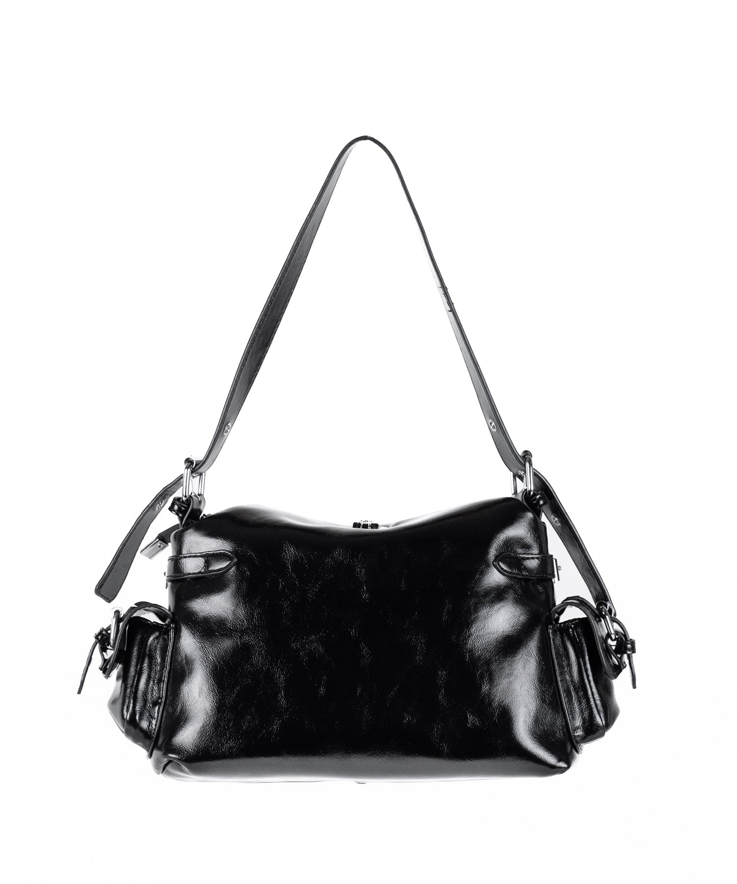 【ショルダーにできる2WAY】4バックルポケットワンハンドルショルダーバッグ／4 buckle pocket one handle shoulder bag