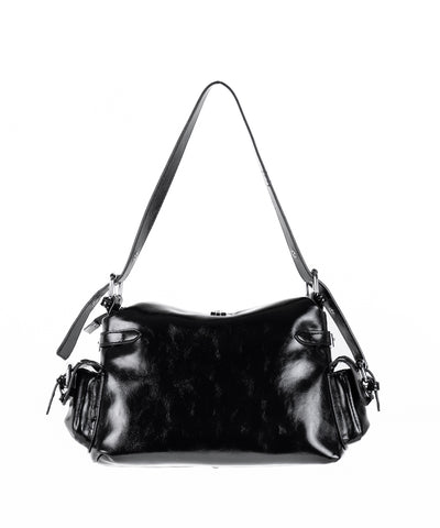 【ショルダーにできる2WAY】4バックルポケットワンハンドルショルダーバッグ／4 buckle pocket one handle shoulder bag