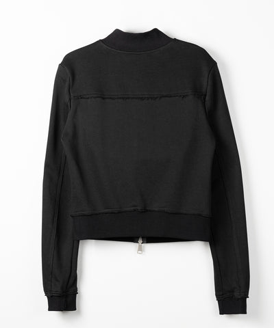 ダブルジップアウトポケット裏毛スリムジャケット ／ Double-zip outer pocket sweat slim jacket