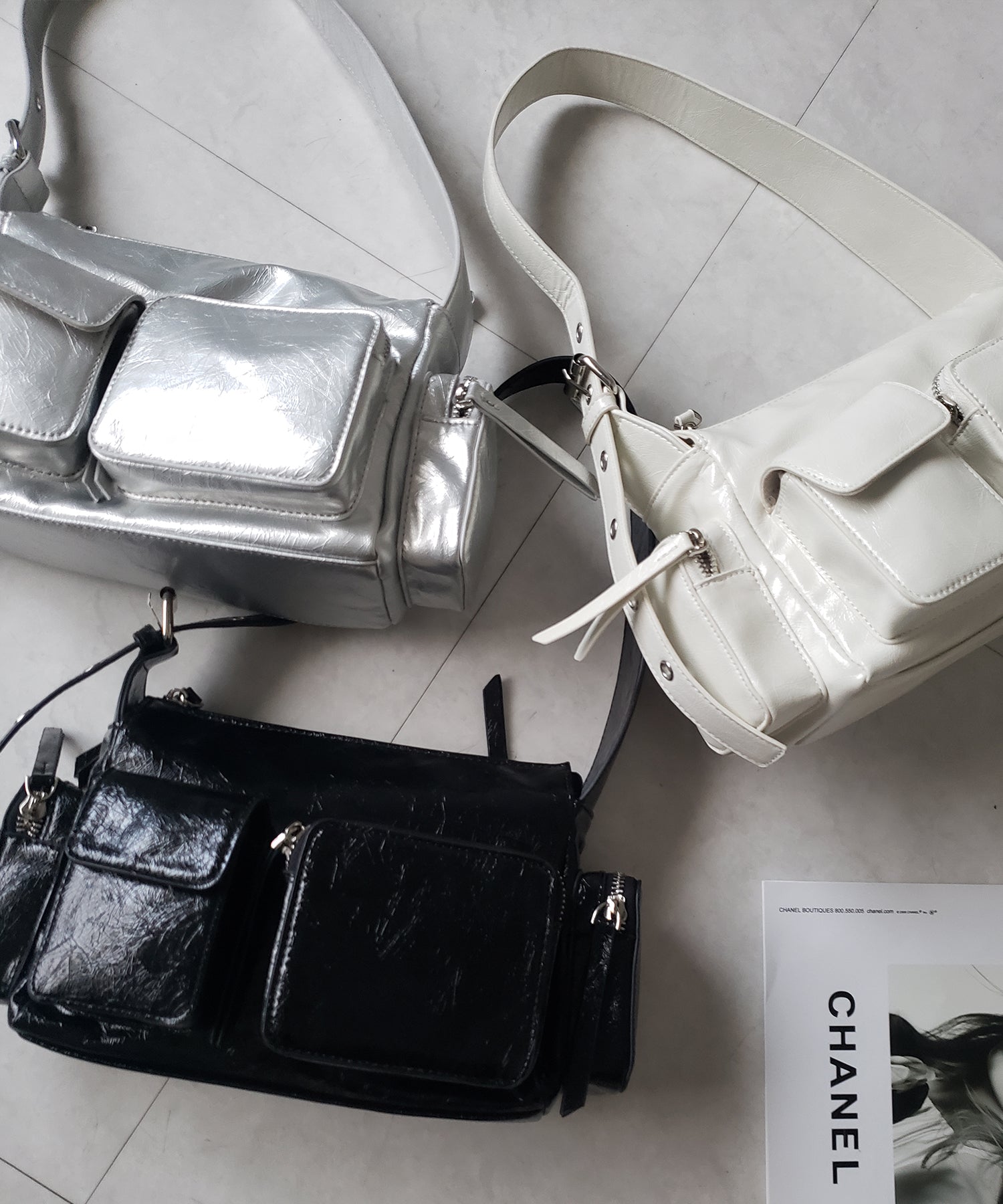 【 ３color 】４アウトポケットヴィンテージスクエアショルダーバッグ ／ 4 outpocket vintage square shoulder bag