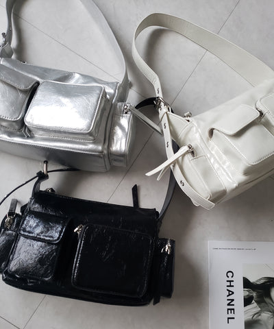 【 ３color 】４アウトポケットヴィンテージスクエアショルダーバッグ ／ 4 outpocket vintage square shoulder bag