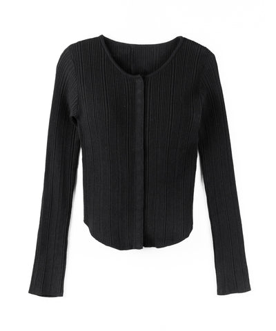 【 ３color 】スナップボタンリブニットスリムカーディガン ／ snap button rib knit slim cardigan