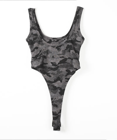 ヴィンテージカモフラボディスーツタンク／ Vintage camouflage bodysuit tank