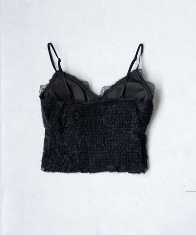 【 カップ付き 】シャギーファーショートビスチェキャミソール ／ shaggy fur short bustier camisole